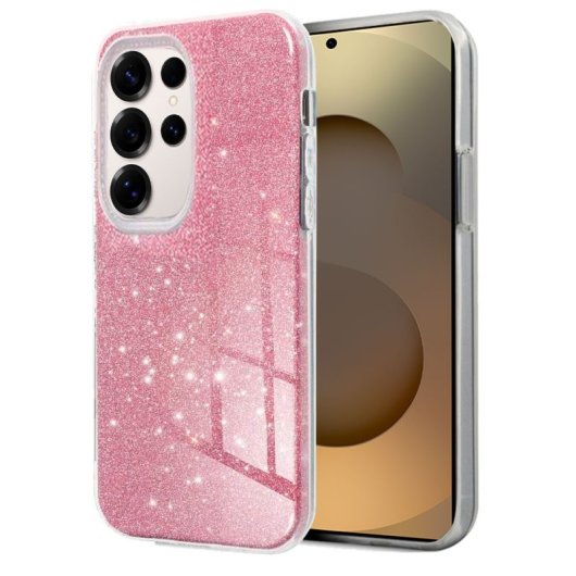 Coole rosa Glitzerhülle für Samsung Galaxy S25 Ultra