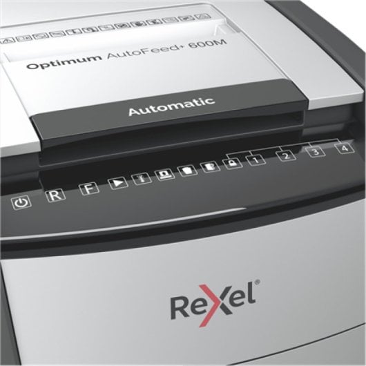 Rexel Optimum AutoFeed 600M Destructora Automática de Microcorte P-5 (2x15mm) 110L Negra
