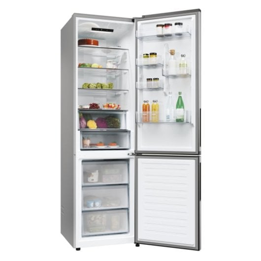 FRIGORIFERO COMBI CANDY CNCQ2T620EX NOFROST ALTEZZA 205 CM LARGHEZZA 595 CM ACCIAIO INOX
