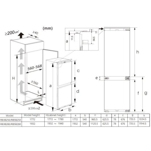 Frigorífico Combi Hisense RB3B250SAWE Total No Frost 177cm 252L E Branco WiFi