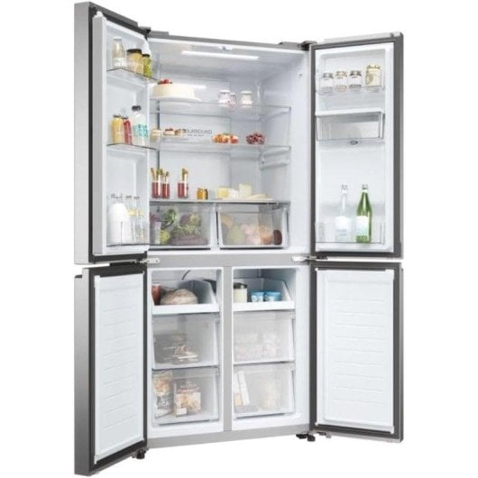 Frigorífico Americano Haier HCR3818EWMM Total No Frost 182cm 463L E Inox Dispensador Água