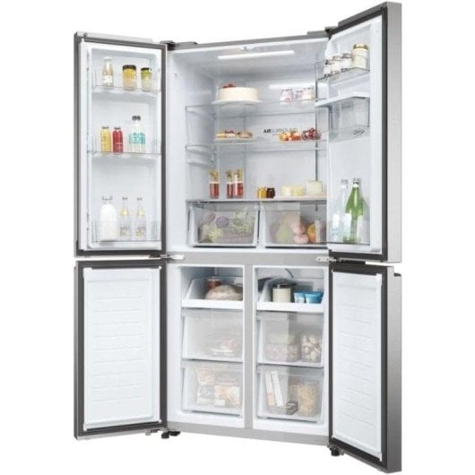 Frigorífico Americano Haier HCR3818EWMM Total No Frost 182cm 463L E Inox Dispensador Água