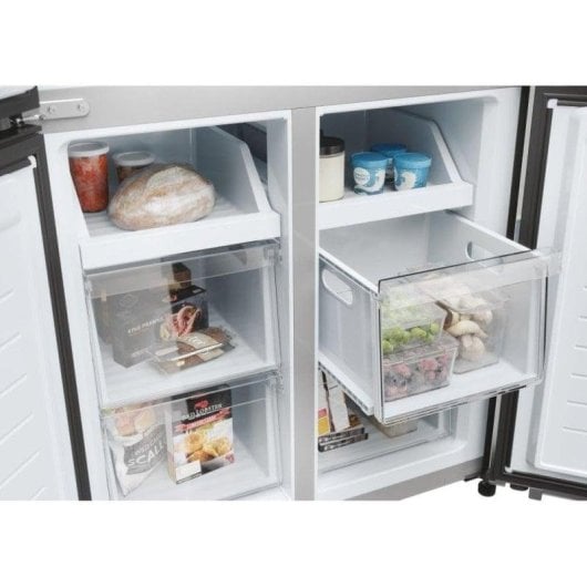 Frigorífico Americano Haier HCR3818EWMM Total No Frost 182cm 463L E Inox Dispensador Água