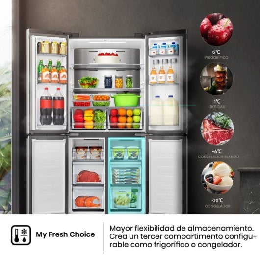 Hisense RQ5P470SAID Frigorífico Americano Nofrost D Inox