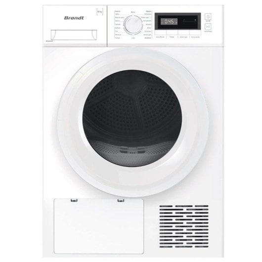 Secadora de bomba de calor Brandt DFB383HWP 8 kg Clase B con pantalla y luz interior