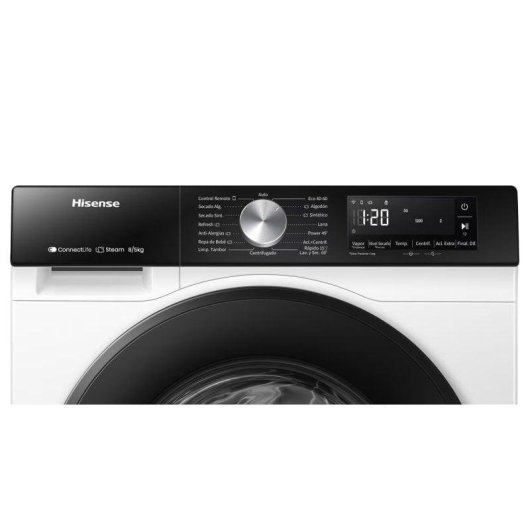 Máquina de Lavar Roupa Hisense WD3S8043BW3 8 kg 1400rpm A Branco WiFi Vapor