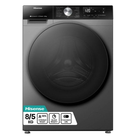 Máquina de Lavar Roupa Hisense WD3S8043BW3 8 kg 1400rpm A Branco WiFi Vapor