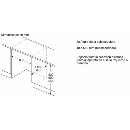 Balay 3GUE033F Congelador Integrable Bajo Encimera 85L E