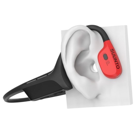 Suunto Wing Auriculares Deportivos de Conducción Ósea Bluetooth con Luces LED y Batería Externa Rojo