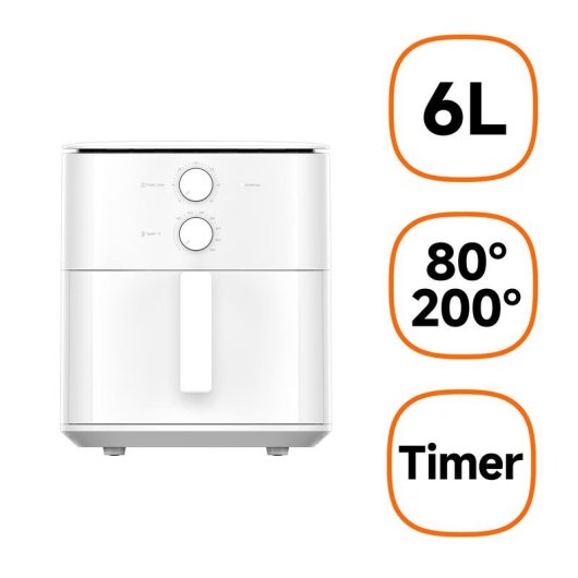 Friggitrice ad Aria Xiaomi MAF13 6L 1550W Bianca Programmi Automatici