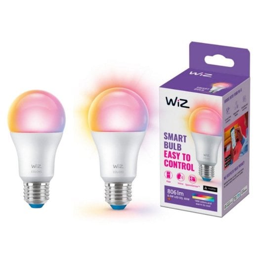 Wiz Pack 2 Bombillas Inteligentes LED Wi-Fi 8.5W E27 806lm RGB