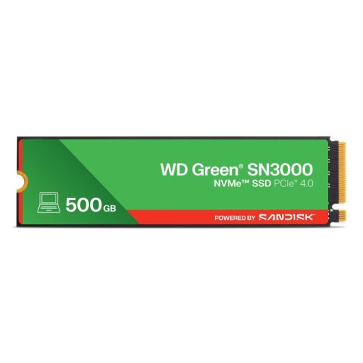 WD Green SN3000 500GB Disco SSD 5000MB/s NVMe PCIe 4.0 M.2 Gen4 QLC 3D NAND
