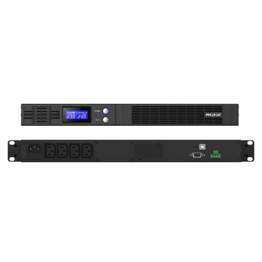 UPS interattivo Phasak Protekt Slim Rack Line/ 750VA-450W/ 4 uscite/ formato rack