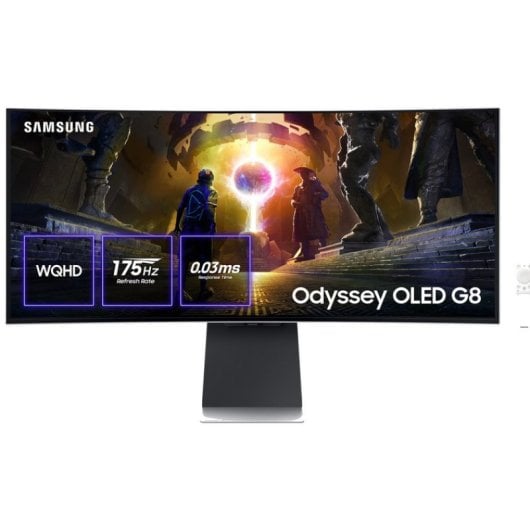 Samsung Odyssey OLED G8 G85SD 34" OLED UltraWide QHD 175Hz Curvo com Altifalantes e FreeSync Premium Pro
