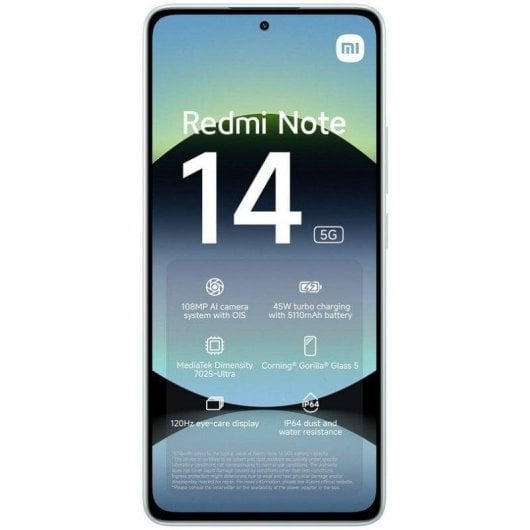 Xiaomi Redmi Note 14 5G 6GB 128GB 6.67" AMOLED 5G Dual SIM Fotocamera 108MP NFC IP64 HyperOS Verde