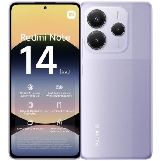 Xiaomi Redmi Note 14 5G 6/128GB Lavendelviolett ohne Vertrag
