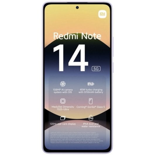 Xiaomi Redmi Note 14 5G 6/128GB Lavendelviolett ohne Vertrag