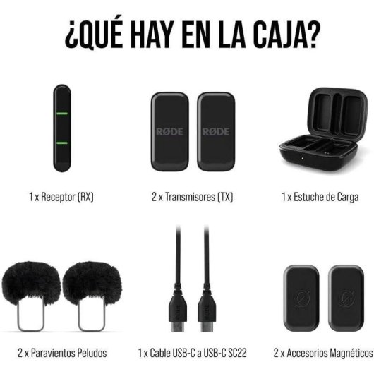 Microphone Rode Wireless Micro USB-C omnidirectionnel compact avec étui de charge
