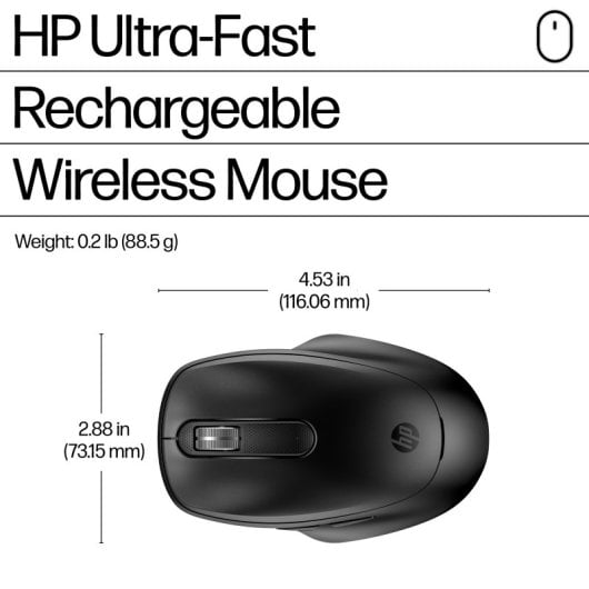 HP 510 Ratón Inalámbrico Recargable 4000 DPI Negro