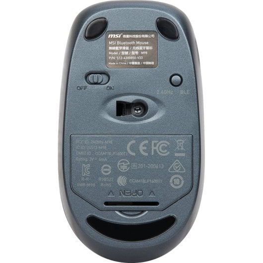 MSI M98 Ratón Óptico Inalámbrico Bluetooth 2000 DPI Gris
