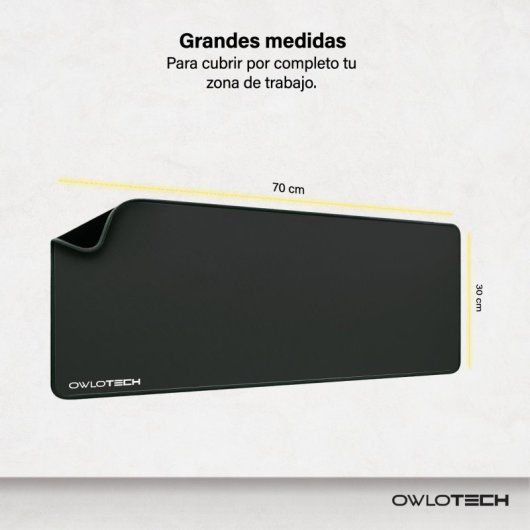 Owlotech Mousepad 70x30cm 2mm Alfombrilla Basic Extended Negra