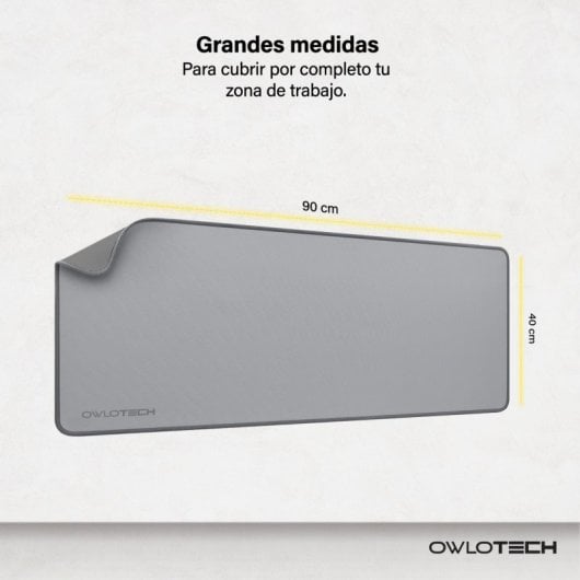 Tapis de souris Owlotech 90 x 40 cm 2 mm Basic Extended Mat Gris