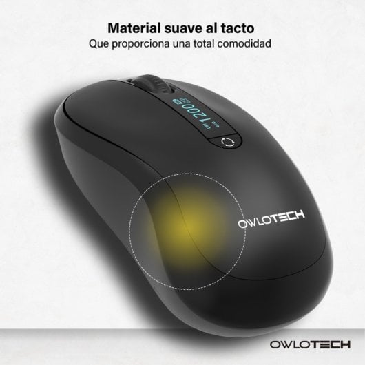 Owlotech M120 Ratón con Display Negro Negro