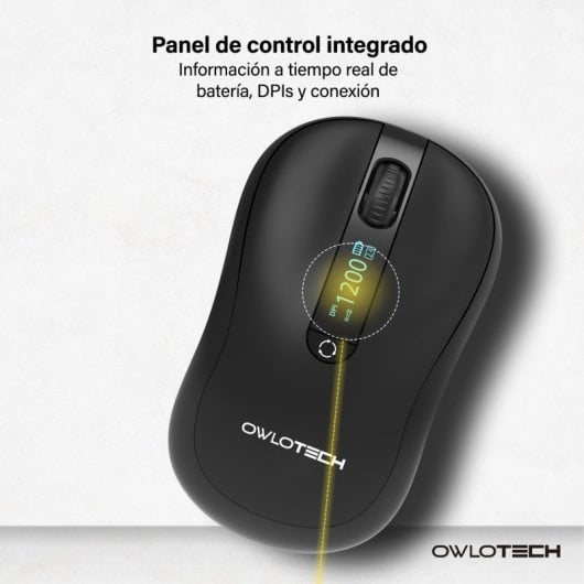 Owlotech M120 Ratón con Display Negro Negro