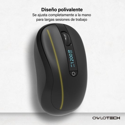 Owlotech M120 Ratón con Display Negro Negro