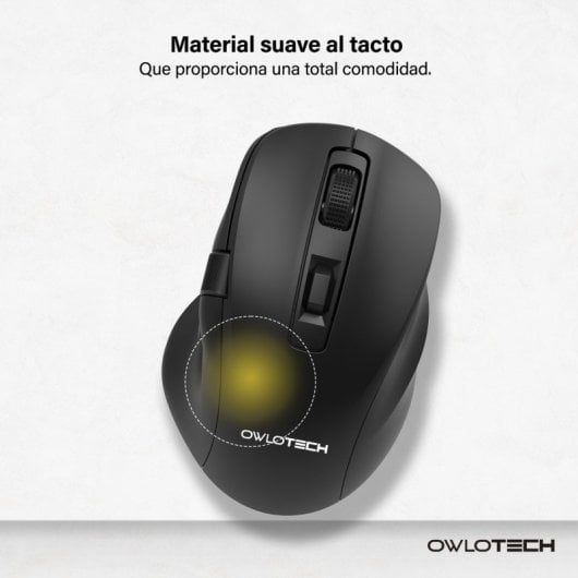 Owlotech M320 Ratón con Rueda Lateral Negro