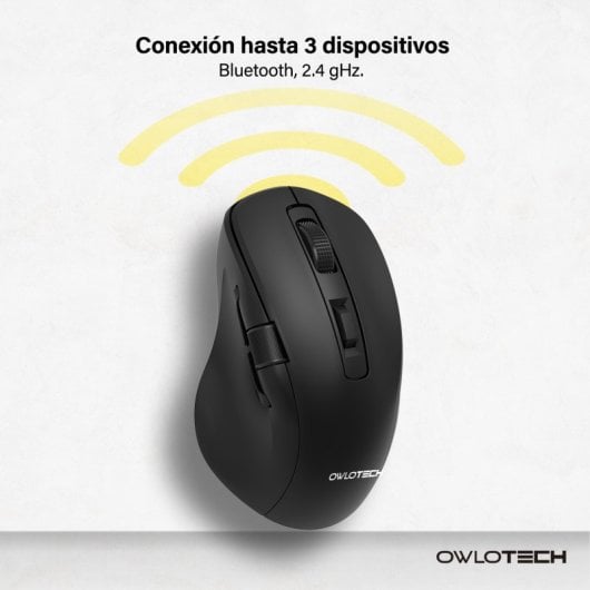 Owlotech M320 Ratón con Rueda Lateral Negro