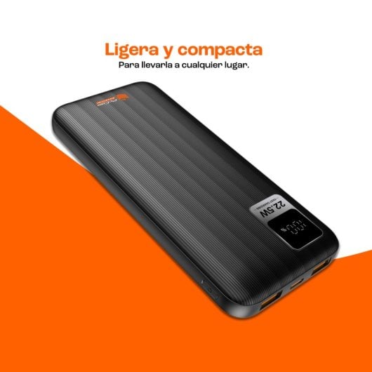 PcCom Essential Powerbank 10.000mAh 20W + Carga Rápida 22.5W Indicador LED Negro