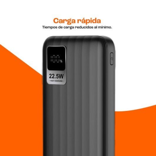 PcCom Essential Powerbank 10.000mAh 20W + Carga Rápida 22.5W Indicador LED Negro