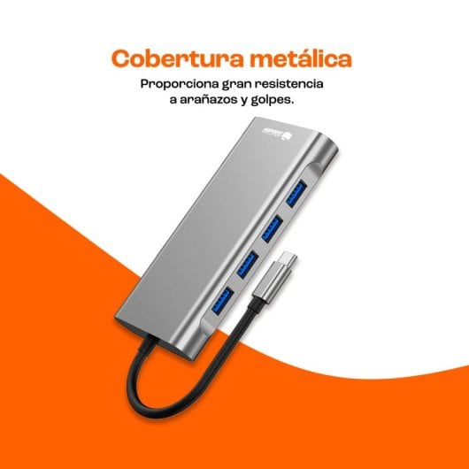 PcCom Essential HUB Docking 11 en 1 USB-C a 1x RJ45, 1x VGA, 1x HDMI 4K, 1x USB-C PD, 1x Audio Jack 3.5mm, 1x USB 3.0, 3