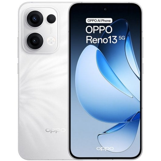 Smartphone OPPO Reno13 5G con AI 12GB/256GB 6.6" 120Hz AMOLED 1.5K 50MP IP69 5.600mAh 80W Bianco