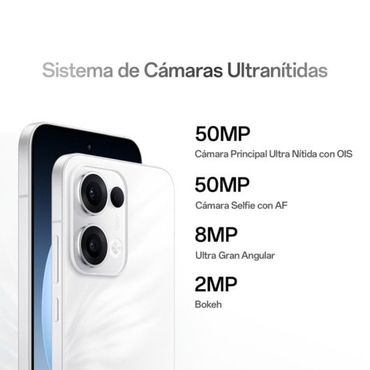 Smartphone OPPO Reno13 5G con AI 12GB/256GB 6.6" 120Hz AMOLED 1.5K 50MP IP69 5.600mAh 80W Bianco