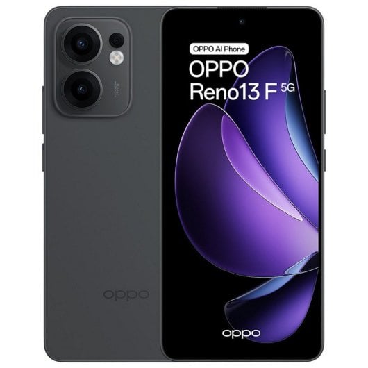 Smartphone OPPO Reno13 F 5G avec IA 8 Go/256 Go 6,67" 120 Hz AMOLED 1,5K 50 MP IP69 5 800 mAh 45 W Gris