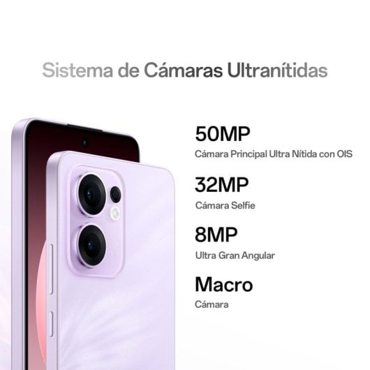 Smartphone OPPO Reno13 F 5G avec IA 8 Go/256 Go 6,67" 120 Hz AMOLED 1,5K 50 MP IP69 5 800 mAh 45 W Gris