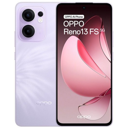 OPPO Reno13 FS 5G Smartphone con IA 12GB/512GB 6.67" 120Hz AMOLED 50MP IP69 5.800mAh 45W Morado