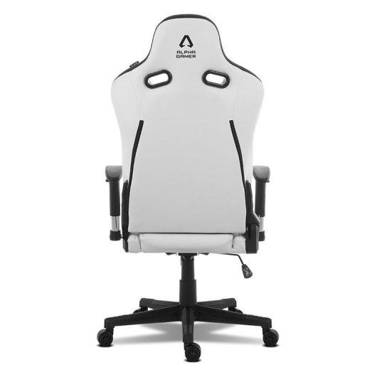 Alpha Gamer Zeta Silla Gaming con Cojín y Almohada Cervical Blanca/Negra