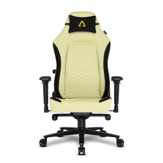 Alpha Gamer Alegra Cadeira Gaming de Tecido com Suporte Lombar Ajustável Amarela/Preta