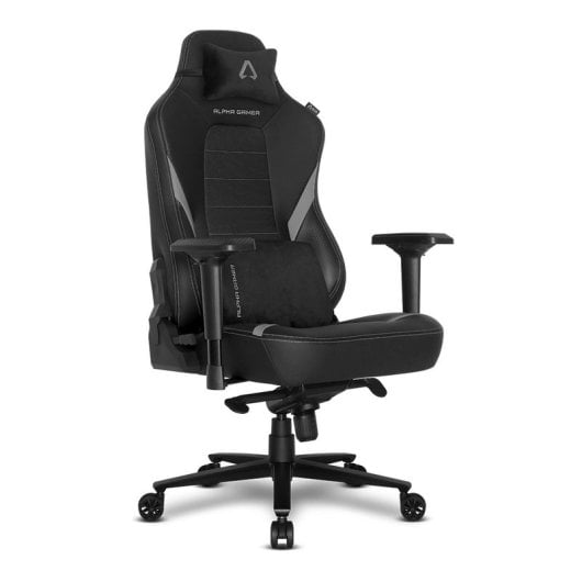 Alpha Gamer Phenix Silla Gaming de Tela con Cojín y Almohada Cervical Negra/Gris
