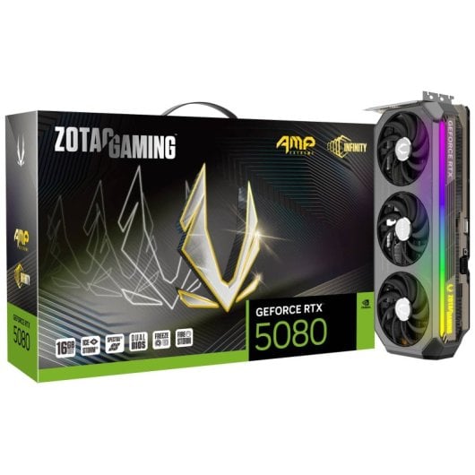 Carte graphique ZOTAC GAMING GeForce RTX 5080 AMP Extreme INFINITY 16 Go GDDR7 Reflex 2 RTX AI DLSS4