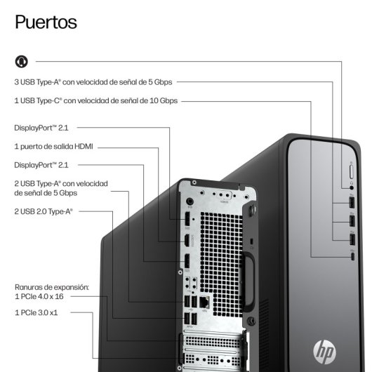 Ordinateur de bureau HP OmniDesk Slim S03-0004ns Intel Core i5-14400/16 Go/SSD 512 Go