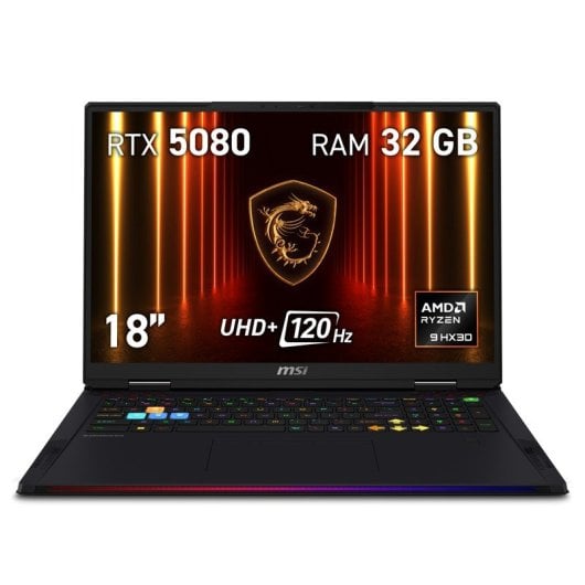 MSI Raider A18 HX A9WIG-090XES MiniLED AMD Ryzen 9 9955HX3D 32GB 2TB SSD RTX 5080 18"