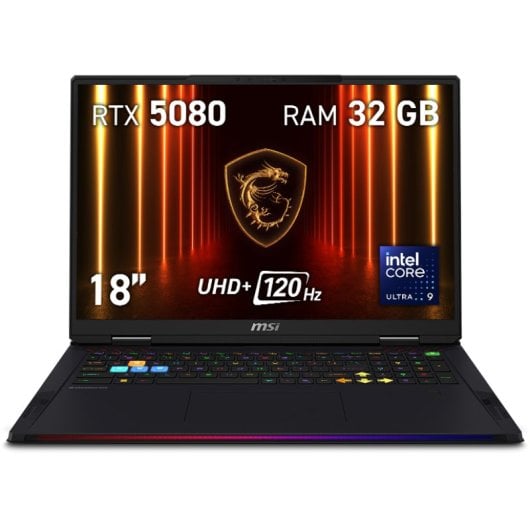 MSI Raider 18 HX AI A2XWIG-252ES MiniLED Intel Core Ultra 9 285HX 32 GB 1 TB SSD RTX 5080 18 Zoll W11