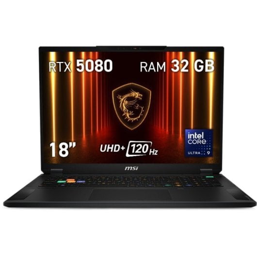 MSI Stealth 18 HX AI A2XWIG-040XES Intel Core Ultra 9 275HX 32 GB 2 TB SSR RTX 5080 18"