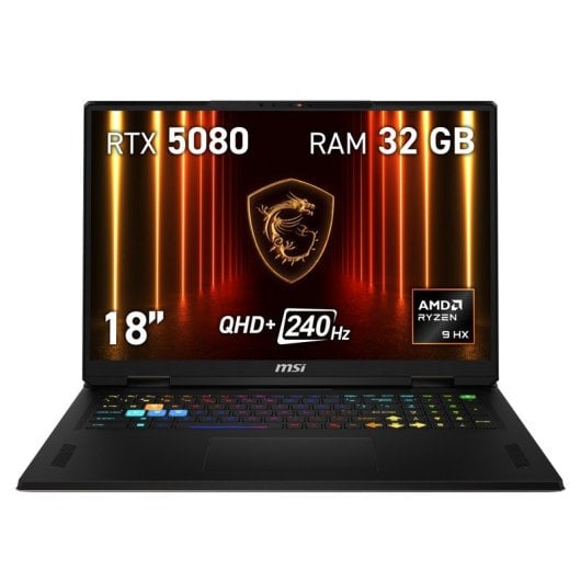 MSI Vector A18 HX A9WIG-079XES AMD Ryzen 9 9955HX 32GB 1TB SSD RTX 5080 18"