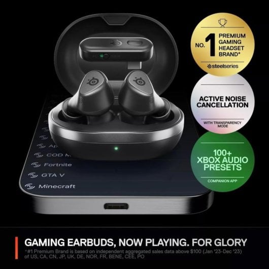 SteelSeries Arctis GameBuds Auriculares Sem Fios Bluetooth com Cancelamento de Ruído para XBOX Pretos