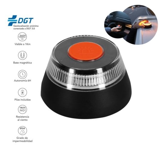 Klack V16 Luz de Emergencia Geolocalizada Seguridad y Visibilidad en la Carretera Negra
